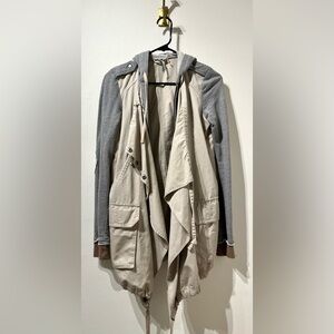 Michael Stars Grey and Khaki Cargo Vest Hoodie Size XS